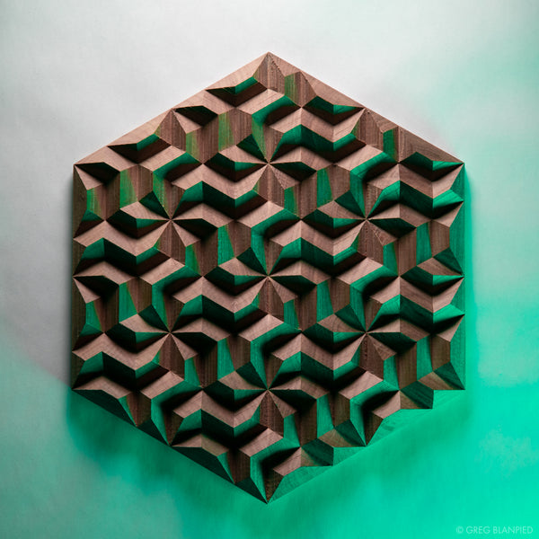 Hexagonal Spiral - Walnut, 10"