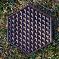 Cube Array Sculpture in Walnut